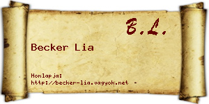 Becker Lia névjegykártya